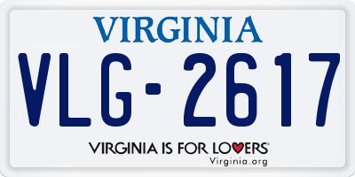 VA license plate VLG2617