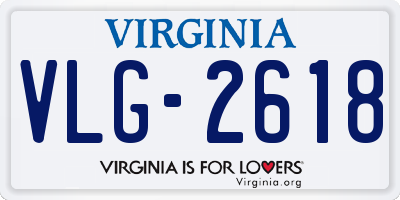 VA license plate VLG2618