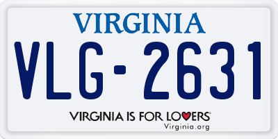VA license plate VLG2631