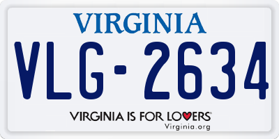 VA license plate VLG2634