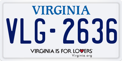 VA license plate VLG2636