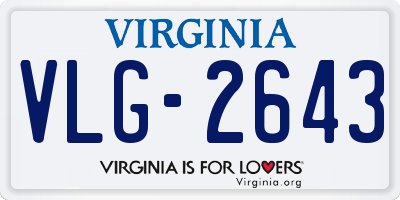 VA license plate VLG2643