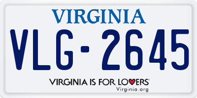 VA license plate VLG2645