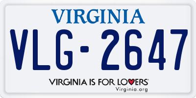 VA license plate VLG2647