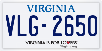 VA license plate VLG2650
