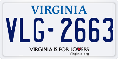 VA license plate VLG2663