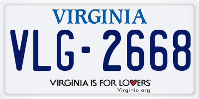 VA license plate VLG2668
