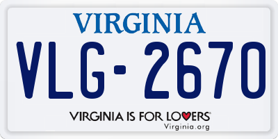 VA license plate VLG2670