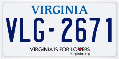 VA license plate VLG2671