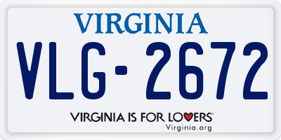 VA license plate VLG2672