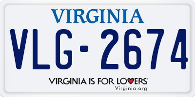 VA license plate VLG2674