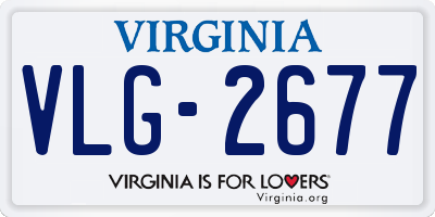 VA license plate VLG2677