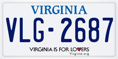 VA license plate VLG2687