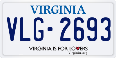 VA license plate VLG2693