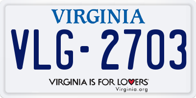 VA license plate VLG2703