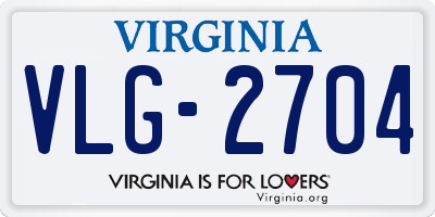 VA license plate VLG2704