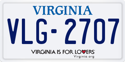 VA license plate VLG2707