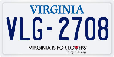 VA license plate VLG2708