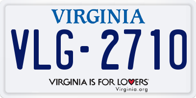 VA license plate VLG2710