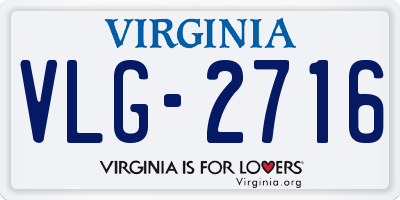 VA license plate VLG2716