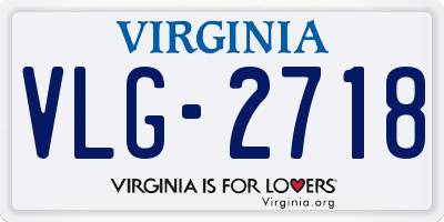 VA license plate VLG2718