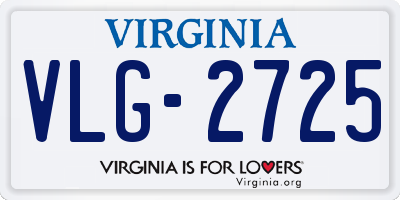 VA license plate VLG2725
