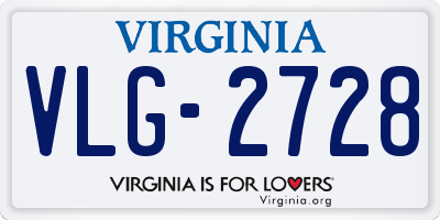 VA license plate VLG2728