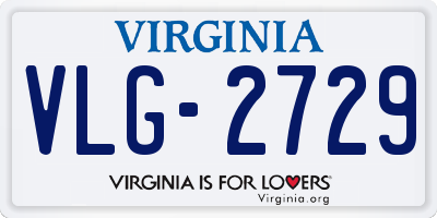 VA license plate VLG2729