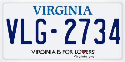 VA license plate VLG2734