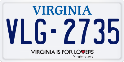 VA license plate VLG2735