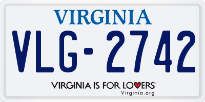 VA license plate VLG2742