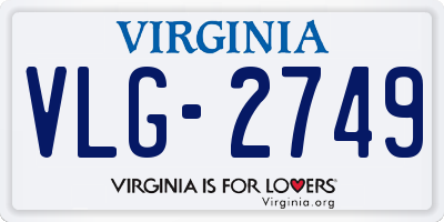 VA license plate VLG2749