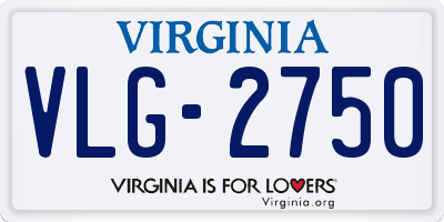 VA license plate VLG2750