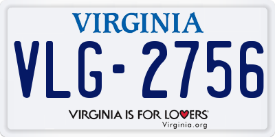 VA license plate VLG2756