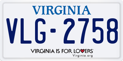 VA license plate VLG2758