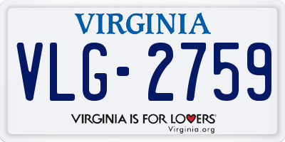 VA license plate VLG2759