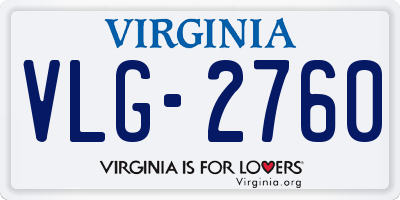 VA license plate VLG2760