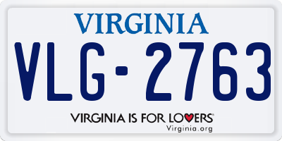 VA license plate VLG2763
