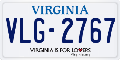 VA license plate VLG2767