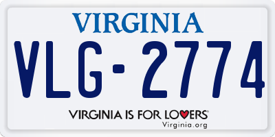 VA license plate VLG2774