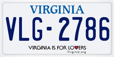 VA license plate VLG2786
