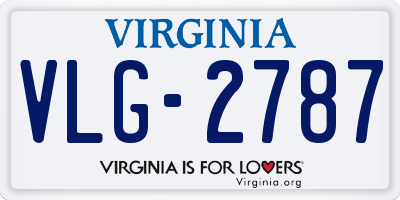 VA license plate VLG2787