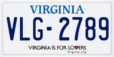 VA license plate VLG2789