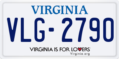 VA license plate VLG2790