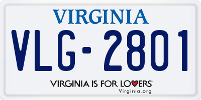 VA license plate VLG2801