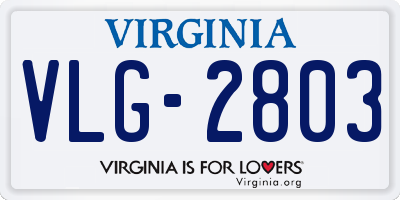VA license plate VLG2803