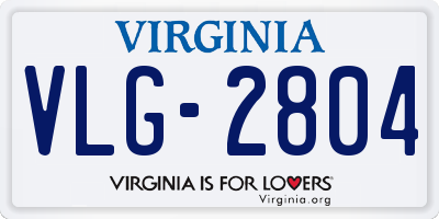VA license plate VLG2804