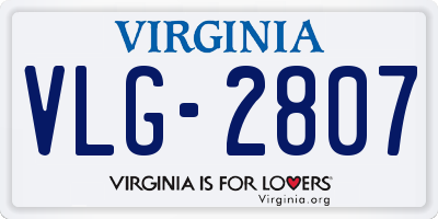 VA license plate VLG2807