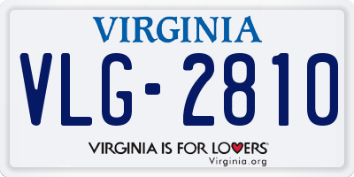 VA license plate VLG2810