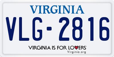 VA license plate VLG2816